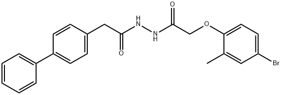 2-[1,1'-biphenyl]-4-yl-N'-[(4-bromo-2-methylphenoxy)acetyl]acetohydrazide Structure