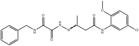 3-{[(benzylamino)(oxo)acetyl]hydrazono}-N-(5-chloro-2-methoxyphenyl)butanamide Struktur