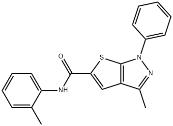 3-methyl-N-(2-methylphenyl)-1-phenyl-1H-thieno[2,3-c]pyrazole-5-carboxamide,331839-01-1,结构式