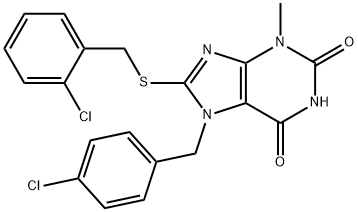 7-(4-chlorobenzyl)-8-[(2-chlorobenzyl)sulfanyl]-3-methyl-3,7-dihydro-1H-purine-2,6-dione|