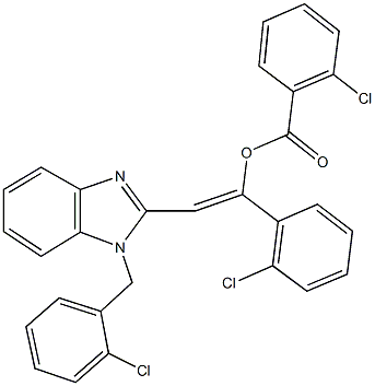 2-[1-(2-chlorobenzyl)-1H-benzimidazol-2-yl]-1-(2-chlorophenyl)vinyl 2-chlorobenzoate,331840-35-8,结构式