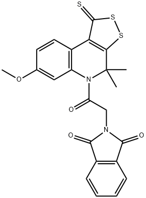 331840-78-9 2-[2-(7-methoxy-4,4-dimethyl-1-thioxo-1,4-dihydro-5H-[1,2]dithiolo[3,4-c]quinolin-5-yl)-2-oxoethyl]-1H-isoindole-1,3(2H)-dione