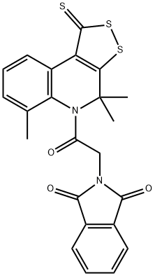 2-[2-oxo-2-(4,4,6-trimethyl-1-thioxo-1,4-dihydro-5H-[1,2]dithiolo[3,4-c]quinolin-5-yl)ethyl]-1H-isoindole-1,3(2H)-dione,331840-79-0,结构式