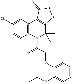 331841-16-8 8-chloro-5-[(2-ethoxyphenoxy)acetyl]-4,4-dimethyl-4,5-dihydro-1H-[1,2]dithiolo[3,4-c]quinoline-1-thione