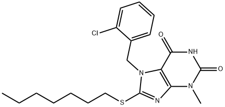 7-(2-chlorobenzyl)-8-(heptylsulfanyl)-3-methyl-3,7-dihydro-1H-purine-2,6-dione,331841-40-8,结构式