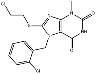 7-(2-chlorobenzyl)-8-[(2-chloroethyl)sulfanyl]-3-methyl-3,7-dihydro-1H-purine-2,6-dione,331841-45-3,结构式