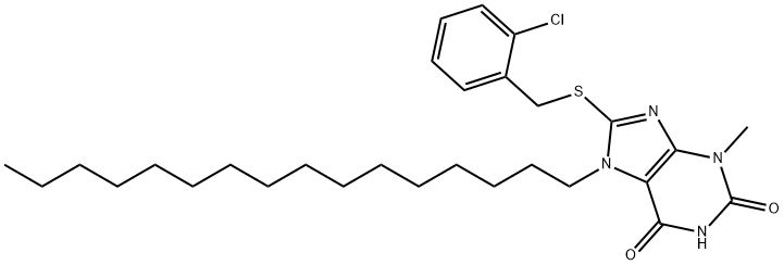 8-[(2-chlorobenzyl)sulfanyl]-7-hexadecyl-3-methyl-3,7-dihydro-1H-purine-2,6-dione|