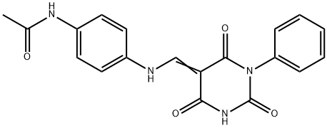 N-(4-{[(2,4,6-trioxo-1-phenyltetrahydro-5(2H)-pyrimidinylidene)methyl]amino}phenyl)acetamide,331843-44-8,结构式