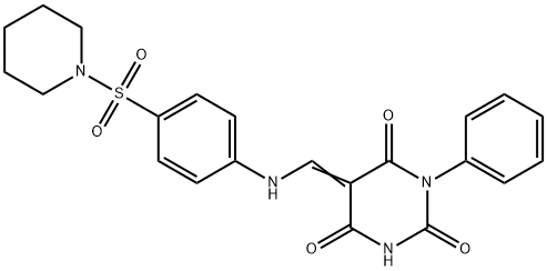 1-phenyl-5-{[4-(1-piperidinylsulfonyl)anilino]methylene}-2,4,6(1H,3H,5H)-pyrimidinetrione,331843-58-4,结构式