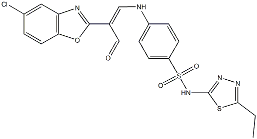 4-{[2-(5-chloro-1,3-benzoxazol-2-yl)-3-oxo-1-propenyl]amino}-N-(5-ethyl-1,3,4-thiadiazol-2-yl)benzenesulfonamide|