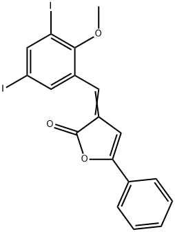 3-(3,5-diiodo-2-methoxybenzylidene)-5-phenyl-2(3H)-furanone 结构式