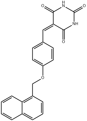 5-[4-(1-naphthylmethoxy)benzylidene]-2,4,6(1H,3H,5H)-pyrimidinetrione Struktur