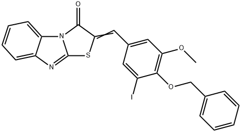 2-[4-(benzyloxy)-3-iodo-5-methoxybenzylidene][1,3]thiazolo[3,2-a]benzimidazol-3(2H)-one Structure