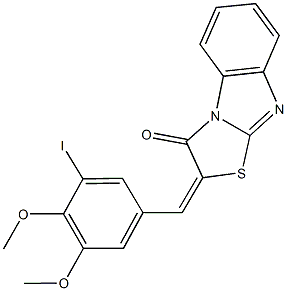 2-(3-iodo-4,5-dimethoxybenzylidene)[1,3]thiazolo[3,2-a]benzimidazol-3(2H)-one,331845-18-2,结构式