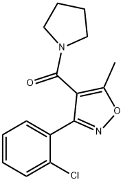 3-(2-chlorophenyl)-5-methyl-4-(1-pyrrolidinylcarbonyl)isoxazole Struktur