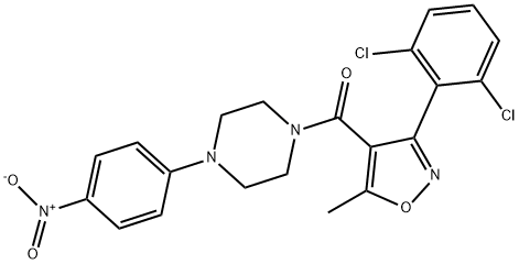 1-{[3-(2,6-dichlorophenyl)-5-methyl-4-isoxazolyl]carbonyl}-4-{4-nitrophenyl}piperazine 结构式