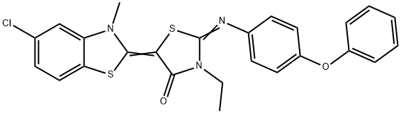 5-(5-chloro-3-methyl-1,3-benzothiazol-2(3H)-ylidene)-3-ethyl-2-[(4-phenoxyphenyl)imino]-1,3-thiazolidin-4-one Structure