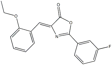 4-(2-ethoxybenzylidene)-2-(3-fluorophenyl)-1,3-oxazol-5(4H)-one Struktur