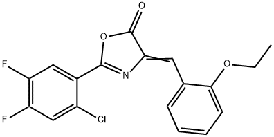 2-(2-chloro-4,5-difluorophenyl)-4-(2-ethoxybenzylidene)-1,3-oxazol-5(4H)-one Struktur