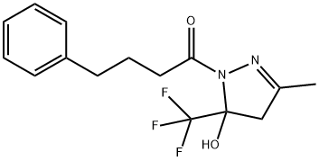 3-methyl-1-(4-phenylbutanoyl)-5-(trifluoromethyl)-4,5-dihydro-1H-pyrazol-5-ol Structure