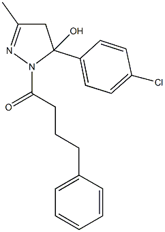 5-(4-chlorophenyl)-3-methyl-1-(4-phenylbutanoyl)-4,5-dihydro-1H-pyrazol-5-ol 化学構造式