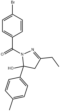 1-(4-bromobenzoyl)-3-ethyl-5-(4-methylphenyl)-4,5-dihydro-1H-pyrazol-5-ol,331850-03-4,结构式