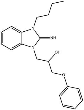 1-(3-butyl-2-imino-2,3-dihydro-1H-benzimidazol-1-yl)-3-phenoxy-2-propanol Struktur