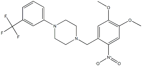 1-{2-nitro-4,5-dimethoxybenzyl}-4-[3-(trifluoromethyl)phenyl]piperazine Structure