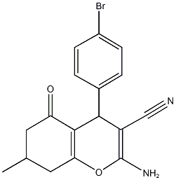 2-amino-4-(4-bromophenyl)-7-methyl-5-oxo-5,6,7,8-tetrahydro-4H-chromene-3-carbonitrile 结构式