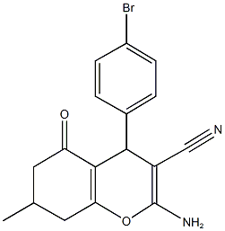 2-amino-4-(4-bromophenyl)-7-methyl-5-oxo-5,6,7,8-tetrahydro-4H-chromene-3-carbonitrile Structure