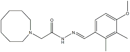 2-(1-azocanyl)-N'-(4-methoxy-2,3-dimethylbenzylidene)acetohydrazide Struktur