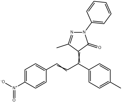 4-[3-{4-nitrophenyl}-1-(4-methylphenyl)-2-propenylidene]-5-methyl-2-phenyl-2,4-dihydro-3H-pyrazol-3-one Structure