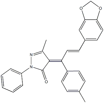 4-[3-(1,3-benzodioxol-5-yl)-1-(4-methylphenyl)-2-propenylidene]-5-methyl-2-phenyl-2,4-dihydro-3H-pyrazol-3-one|