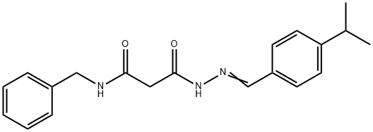 N-benzyl-3-[2-(4-isopropylbenzylidene)hydrazino]-3-oxopropanamide Struktur