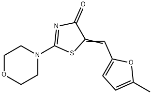 5-[(5-methyl-2-furyl)methylene]-2-(4-morpholinyl)-1,3-thiazol-4(5H)-one 化学構造式