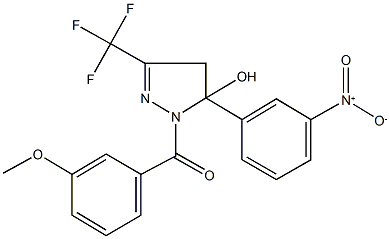 5-{3-nitrophenyl}-1-(3-methoxybenzoyl)-3-(trifluoromethyl)-4,5-dihydro-1H-pyrazol-5-ol Structure