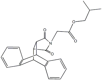 isobutyl (16,18-dioxo-17-azapentacyclo[6.6.5.0~2,7~.0~9,14~.0~15,19~]nonadeca-2,4,6,9,11,13-hexaen-17-yl)acetate Struktur