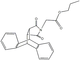 propyl (16,18-dioxo-17-azapentacyclo[6.6.5.0~2,7~.0~9,14~.0~15,19~]nonadeca-2,4,6,9,11,13-hexaen-17-yl)acetate 化学構造式