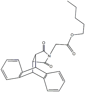 pentyl (16,18-dioxo-17-azapentacyclo[6.6.5.0~2,7~.0~9,14~.0~15,19~]nonadeca-2,4,6,9,11,13-hexaen-17-yl)acetate 化学構造式