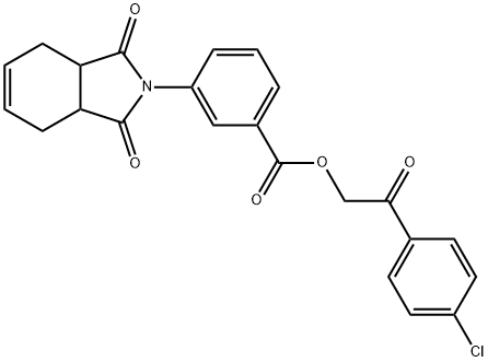 2-(4-chlorophenyl)-2-oxoethyl 3-(1,3-dioxo-1,3,3a,4,7,7a-hexahydro-2H-isoindol-2-yl)benzoate,331865-91-9,结构式