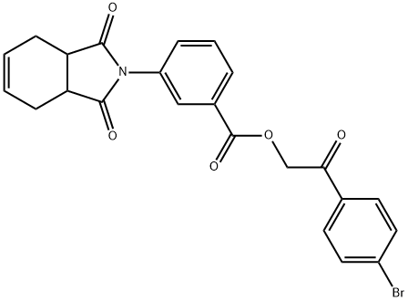 2-(4-bromophenyl)-2-oxoethyl 3-(1,3-dioxo-1,3,3a,4,7,7a-hexahydro-2H-isoindol-2-yl)benzoate,331865-92-0,结构式