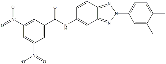 N-[2-(3,4-dimethylphenyl)-2H-1,2,3-benzotriazol-5-yl]-3,5-bisnitrobenzamide Struktur