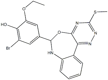 2-bromo-6-ethoxy-4-[3-(methylsulfanyl)-6,7-dihydro[1,2,4]triazino[5,6-d][3,1]benzoxazepin-6-yl]phenol Structure