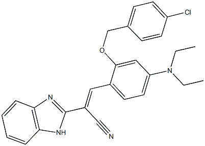 2-(1H-benzimidazol-2-yl)-3-[2-[(4-chlorobenzyl)oxy]-4-(diethylamino)phenyl]acrylonitrile Structure
