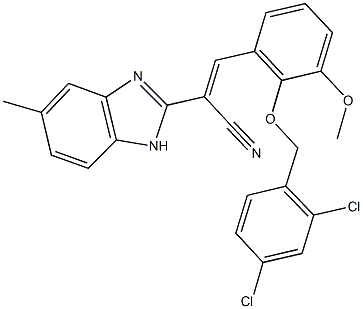 3-{2-[(2,4-dichlorobenzyl)oxy]-3-methoxyphenyl}-2-(5-methyl-1H-benzimidazol-2-yl)acrylonitrile,331867-89-1,结构式