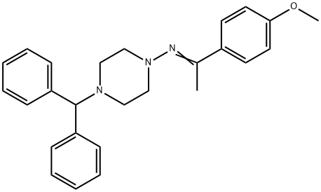 N-(4-benzhydryl-1-piperazinyl)-N-[1-(4-methoxyphenyl)ethylidene]amine Struktur