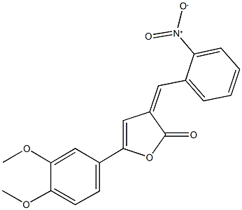 5-(3,4-dimethoxyphenyl)-3-{2-nitrobenzylidene}-2(3H)-furanone Struktur
