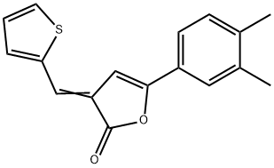 5-(3,4-dimethylphenyl)-3-(2-thienylmethylene)-2(3H)-furanone 化学構造式