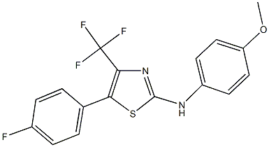 5-(4-fluorophenyl)-N-(4-methoxyphenyl)-4-(trifluoromethyl)-1,3-thiazol-2-amine 结构式