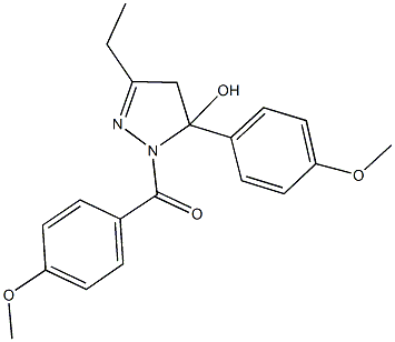 3-ethyl-1-(4-methoxybenzoyl)-5-(4-methoxyphenyl)-4,5-dihydro-1H-pyrazol-5-ol Structure